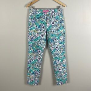 Lilly Pulitzer Skinny Ocean Crop. Monkey Sea. Size 4.